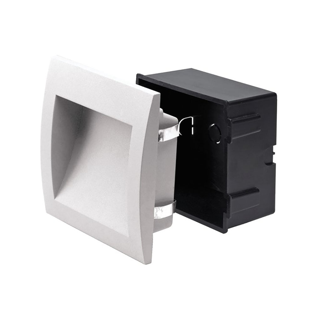 Buy Outdoor Step Lights Australia Square Outdoor Step Light 3W White Aluminium 3000K- F6603-WH