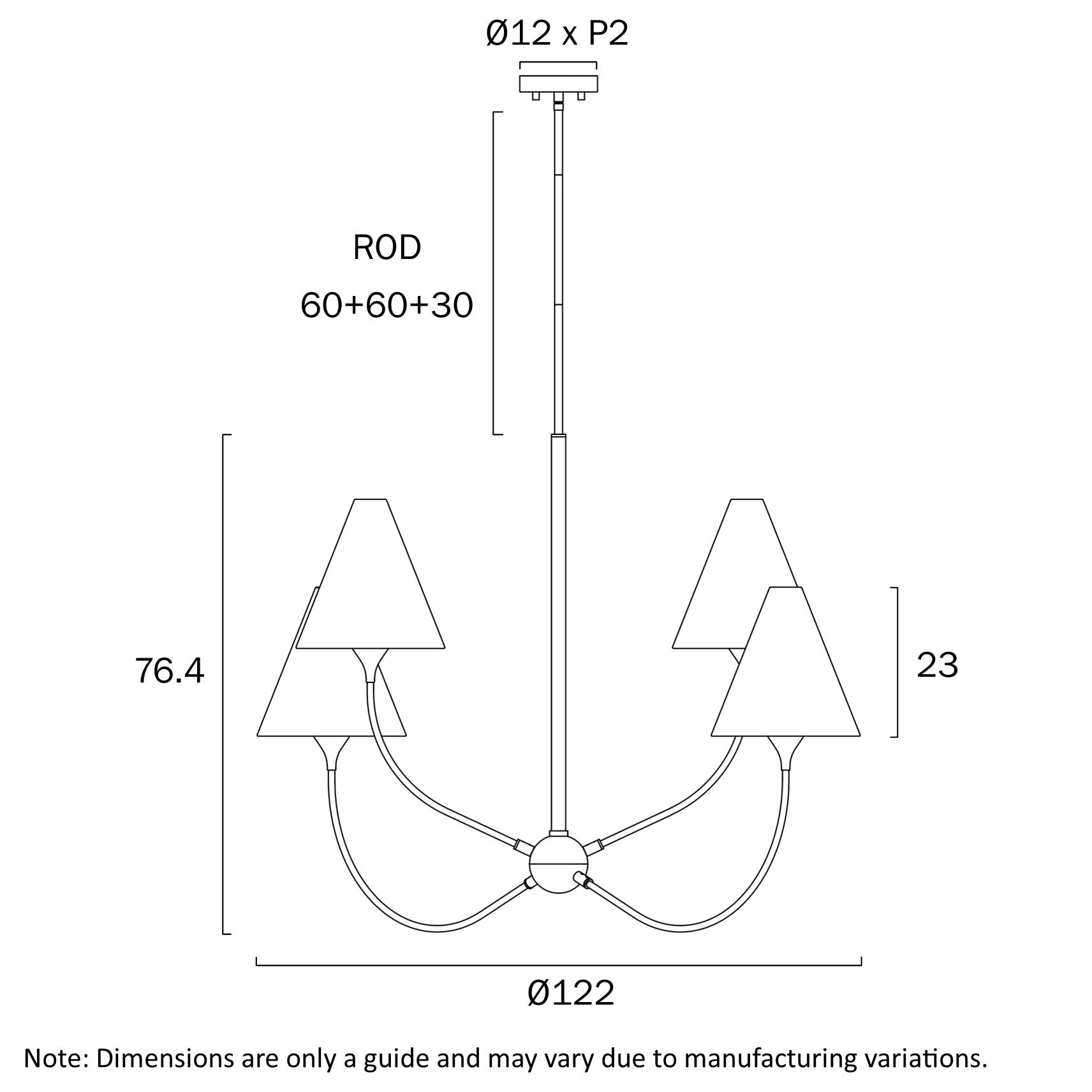 Farnix 4 Light Pendant Antique Gold - FARNIX PE04-AG