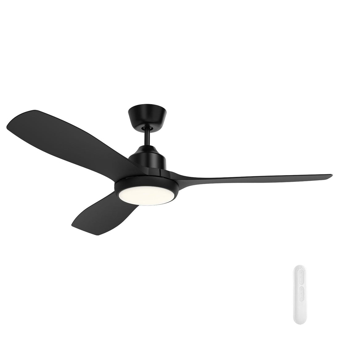 Raptor DC Ceiling Fan 52" With LED Light Black And Remote - FC978133BK