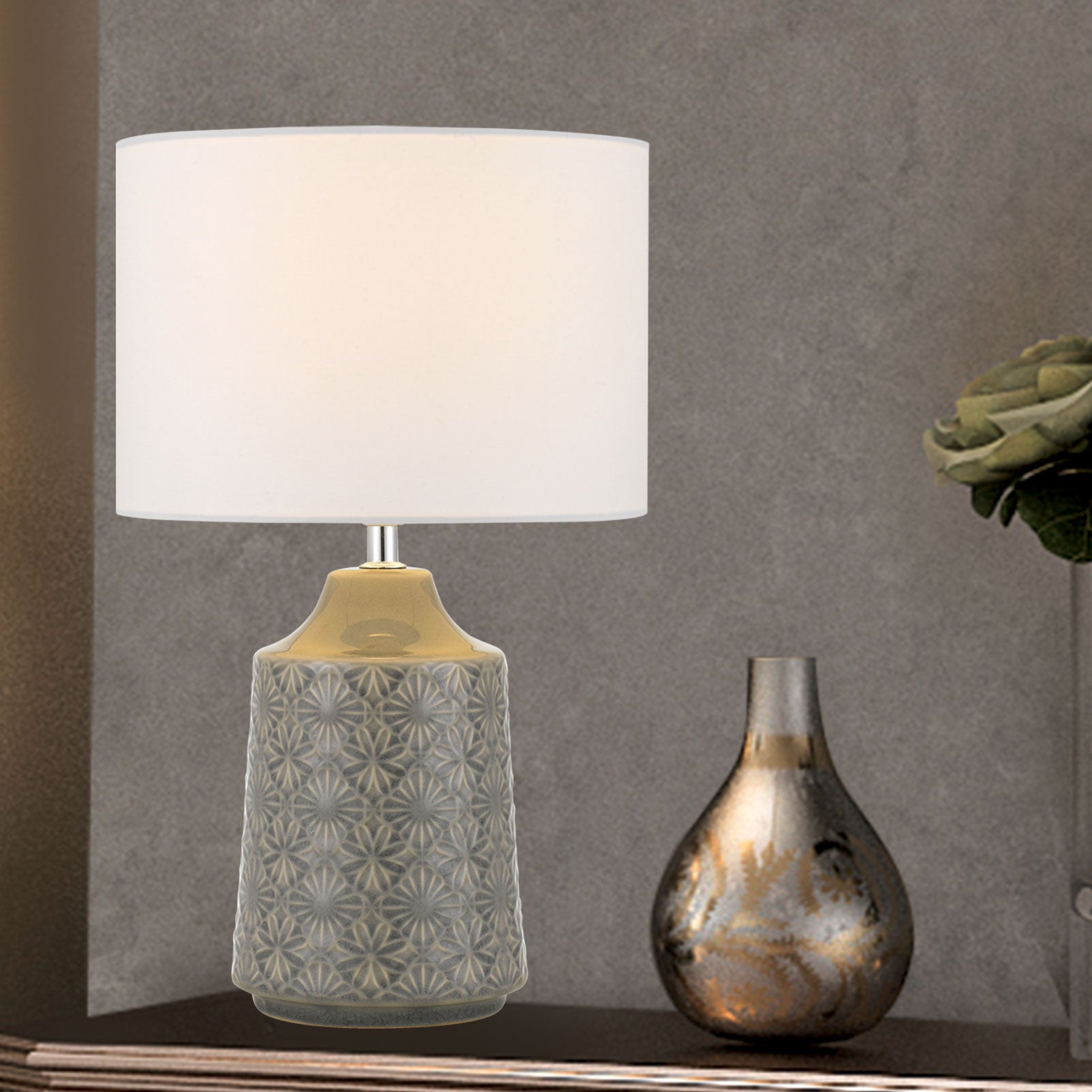 Buy Table Lamps Australia FEDON Table Lamp Grey / White Ceramic - FEDON TL-GYWH