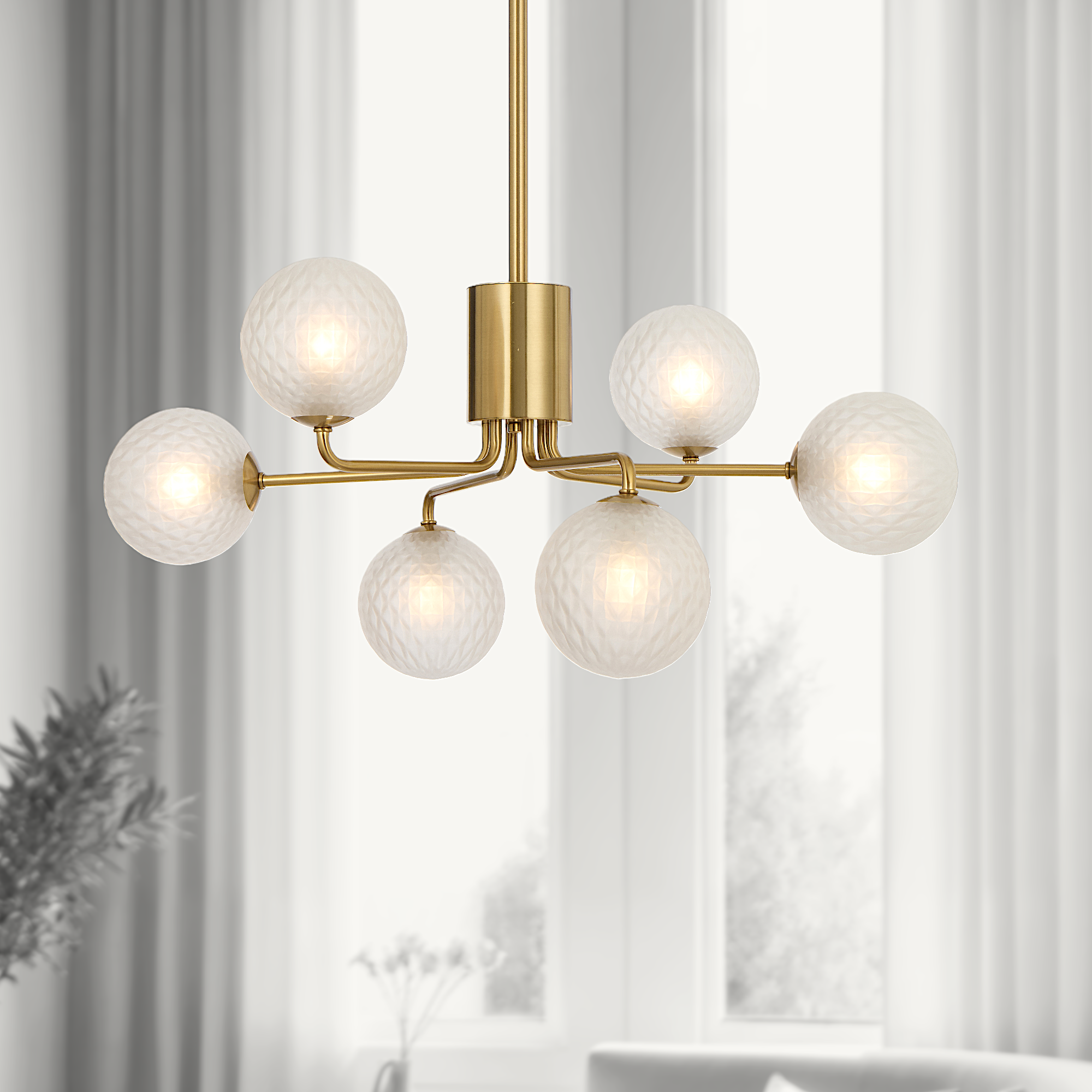 Felton 6 Light Pendant Antique Gold & Frost - FELTON PE06-AGFRT