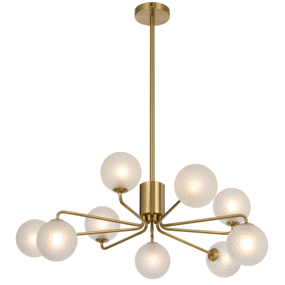 Felton 9 Light Pendant Antique Gold & Frost - FELTON PE09-AGFRT