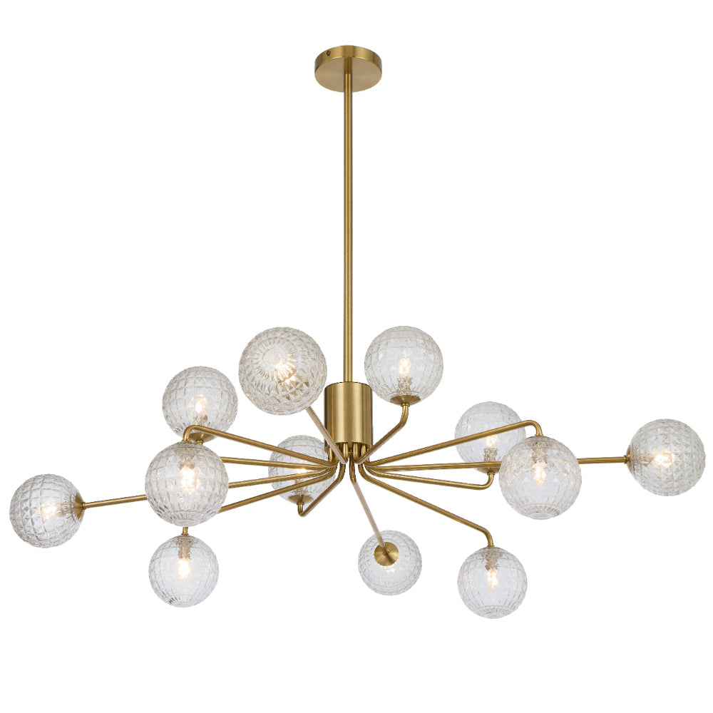 Felton 12 Light Pendant Antique Gold & Clear - FELTON PE12-AGCLP