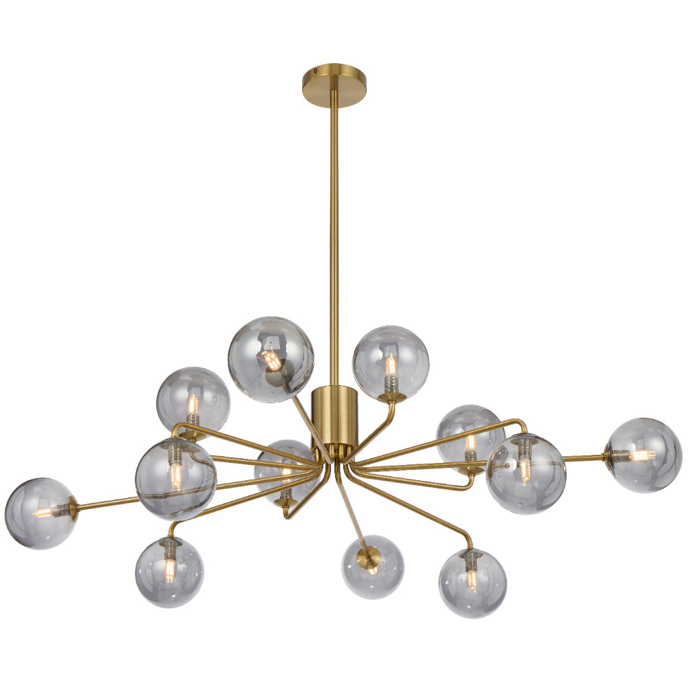 Felton 12 Light Pendant Antique Gold & Smoke - FELTON PE12-AGSM