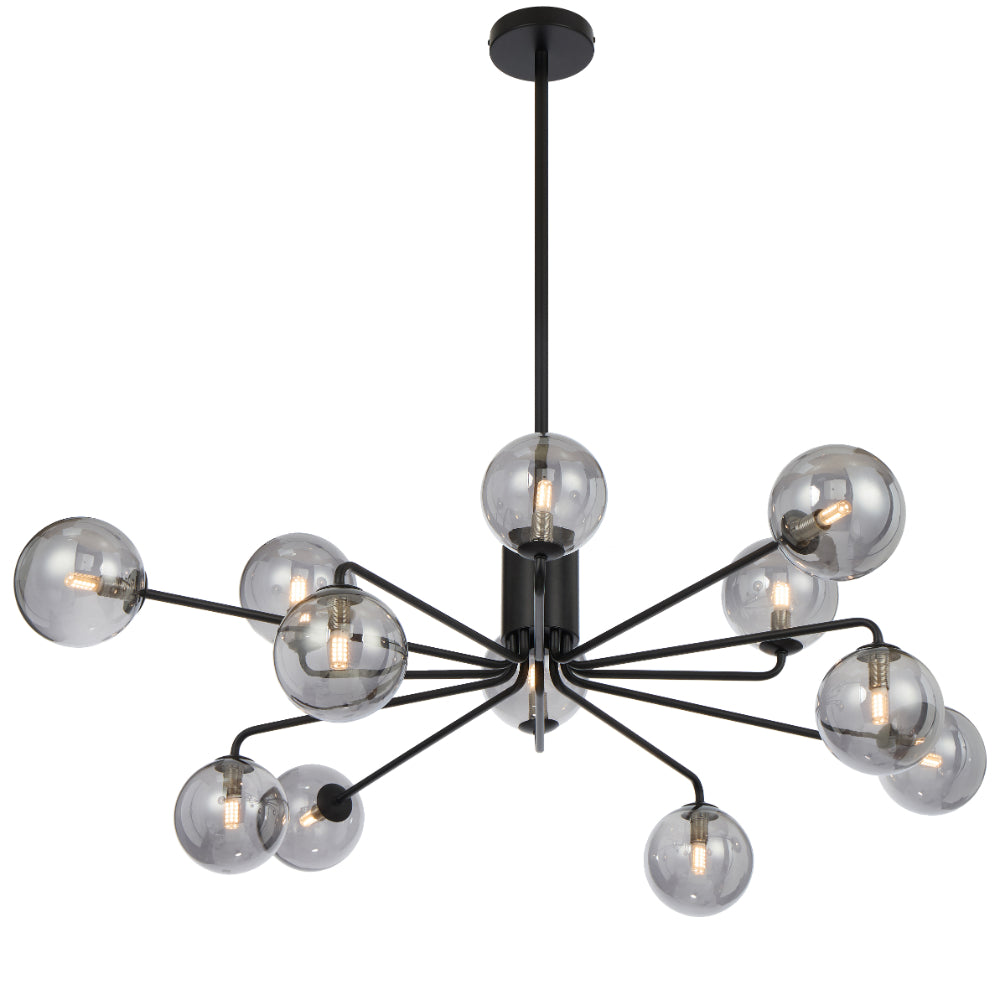 Felton 12 Light Pendant Black & Smoke - FELTON PE12-BKSM