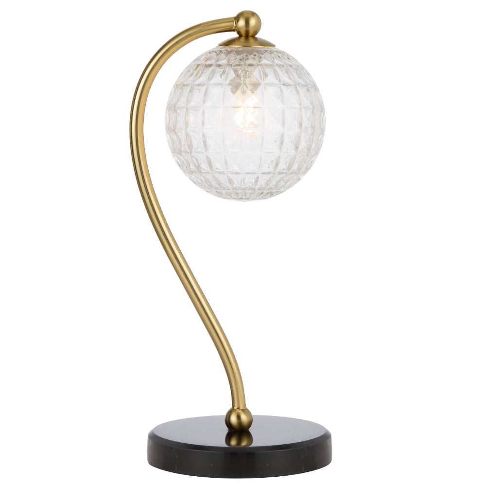 Felton Table Lamp Black Marble Antique Gold & Clear - FELTON TL-BKMCLP