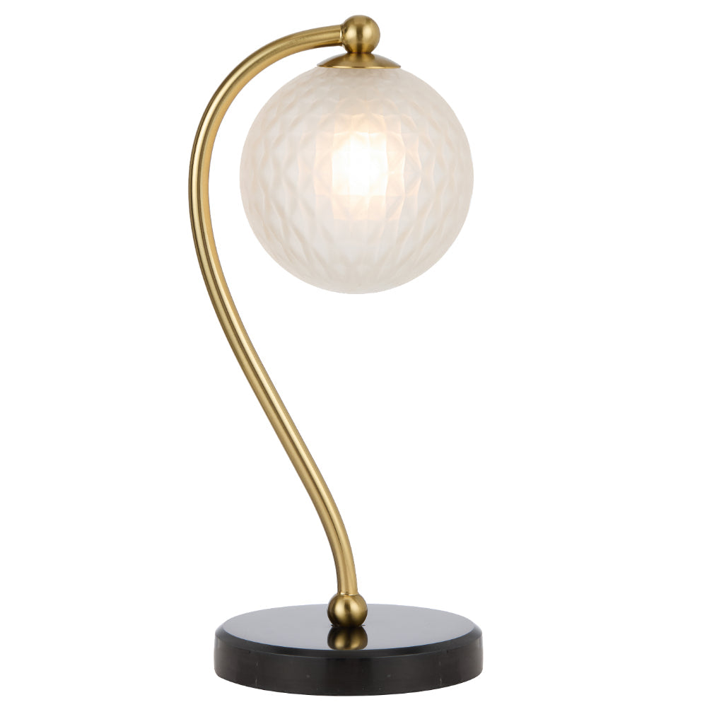 Felton Table Lamp Black Marble Antique Gold & Frost - FELTON TL-BKMFRT