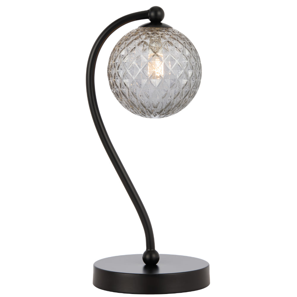 Felton Table Lamp Black & Smoke Tear - FELTON TL-BKSMT