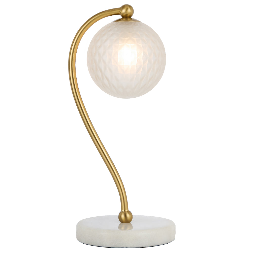 Felton Table Lamp White Marble Antique Gold & Frost - FELTON TL-WHMFRT