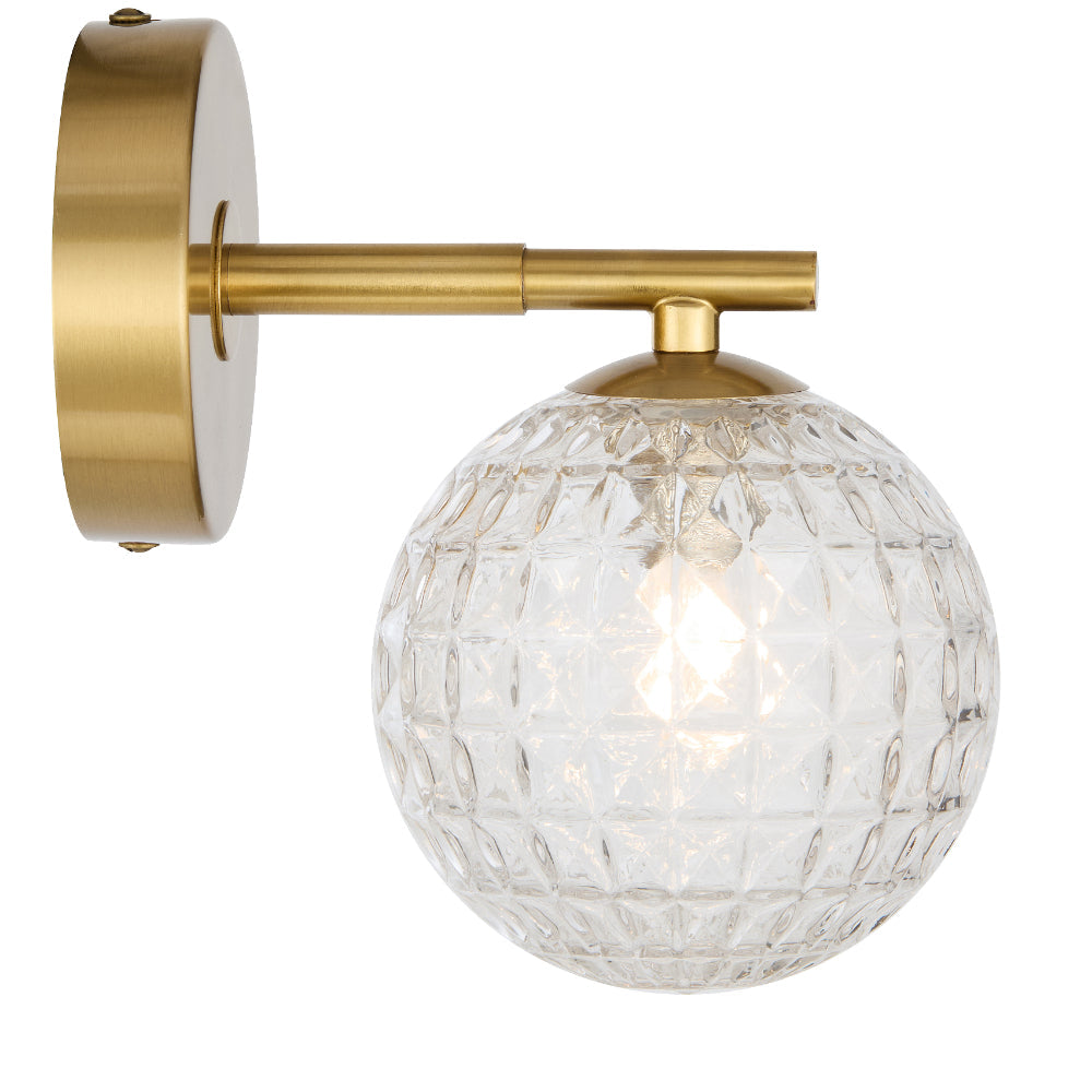 Felton 1 Light Wall Light Antique Gold & Clear - FELTON WB1-AGCLP