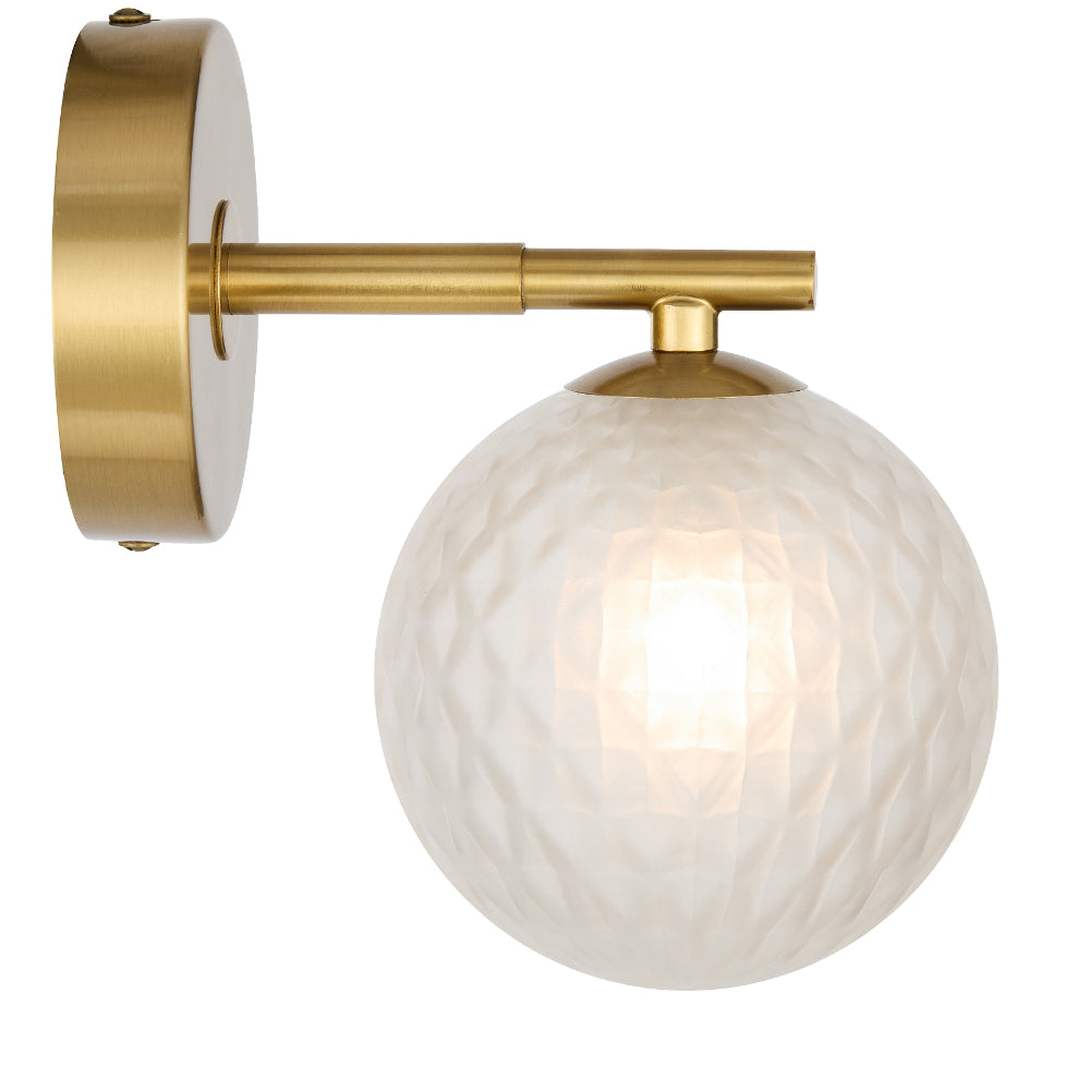 Felton 1 Light Wall Light Antique Gold & Frost - FELTON WB1-AGFRT