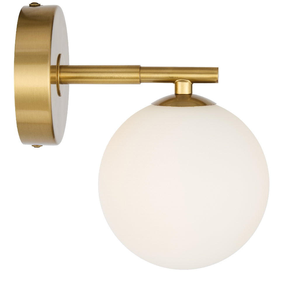 Felton 1 Light Wall Light Antique Gold & Opal Matt - FELTON WB1-AGOM