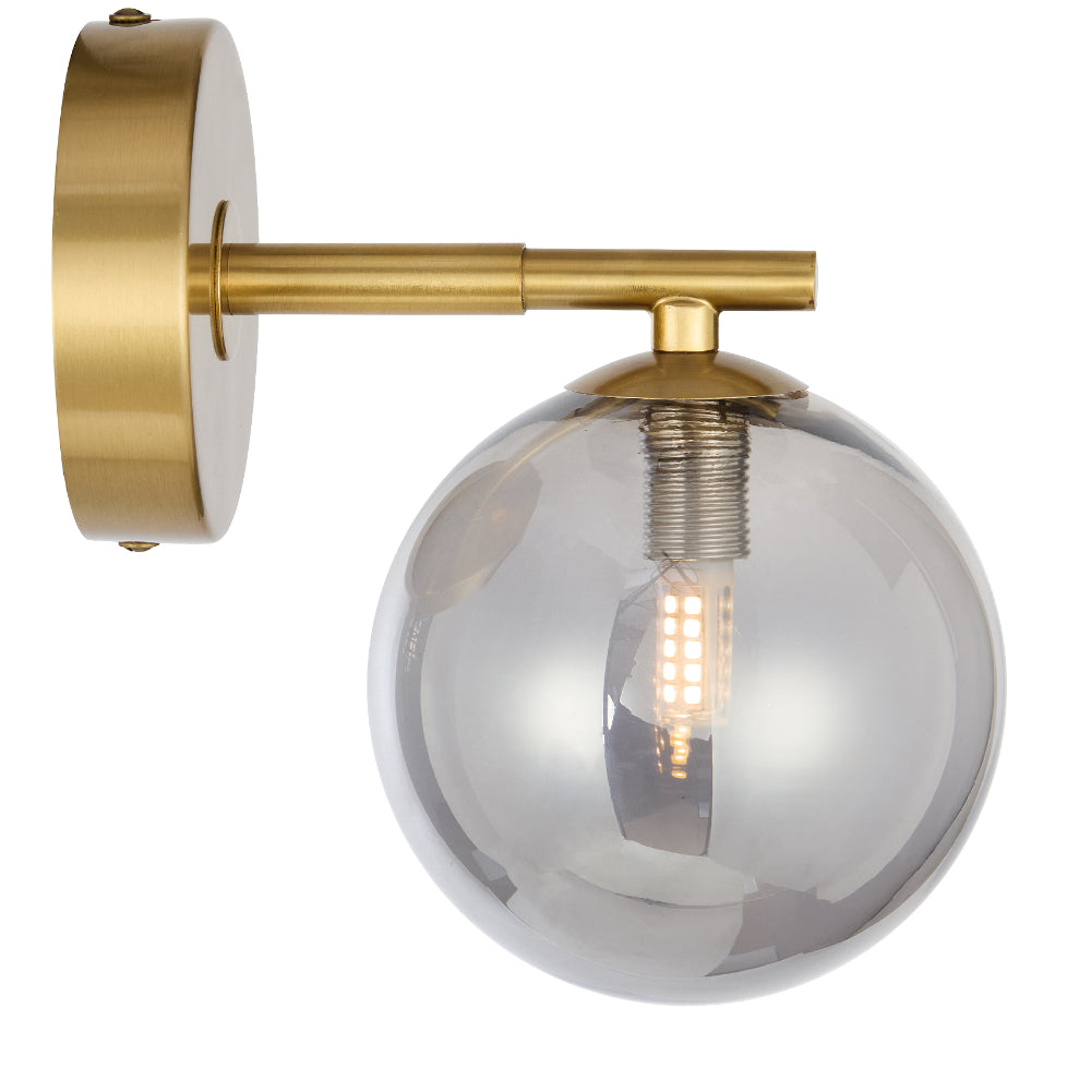 Felton 1 Light Wall Light Antique Gold & Smoke - FELTON WB1-AGSM