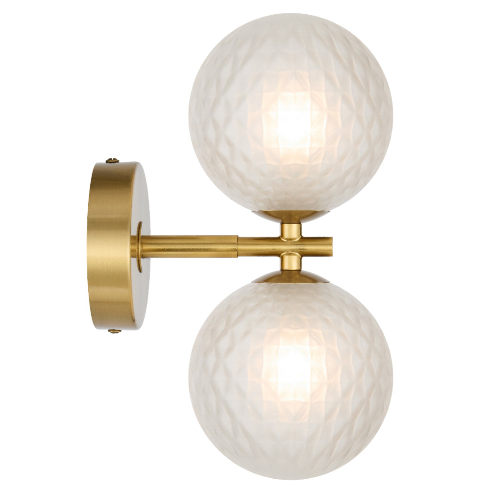 Felton 2 Light Wall Light Antique Gold & Frost - FELTON WB2-AGFRT