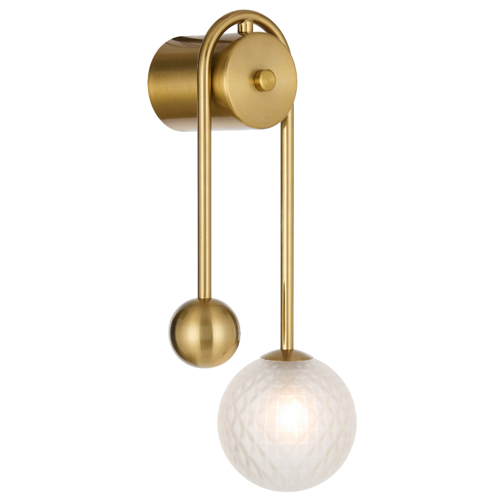 Felton Arm Wall Light Antique Gold & Frost - FELTON WBA-AGFRT