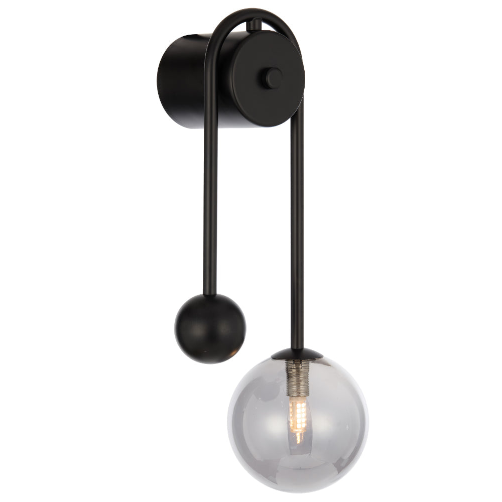 Felton Arm Wall Light Black & Smoke - FELTON WBA-BKSM