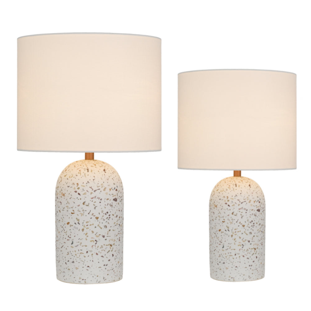 Buy Table Lamps Australia Fevik Table Lamp W240mm White Terrazzo - FEVIK TLS-WHTRIV