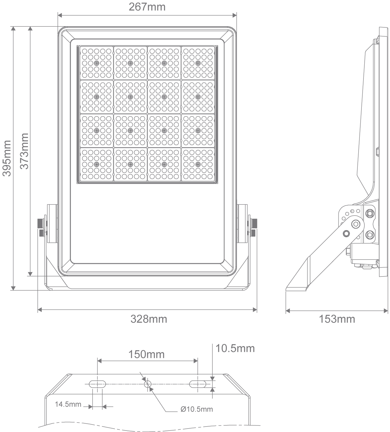Flare LED Floodlight 60° Beam 120W/160W/200W 5000K Black - 19211
