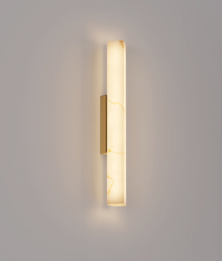 Flecha Medium LED Wall Light Angled Faux Marble With Veining Effect 9W Tri Colour Brass - FLECHA2M