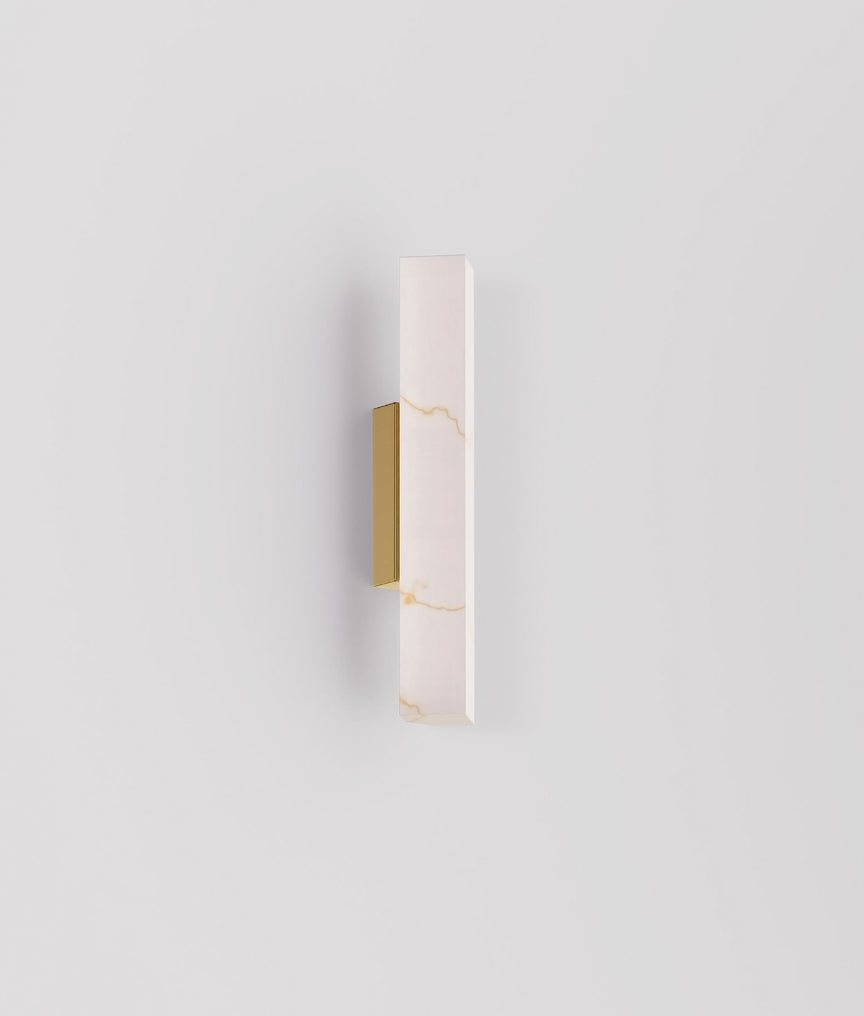 Flecha Small LED Wall Light Angled Faux Marble With Veining Effect 6.3W Tri Colour Brass - FLECHA2S