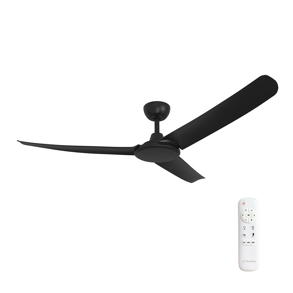 FlatJET DC Ceiling Fan 56" Black Polymer Blade - FLJ56BK