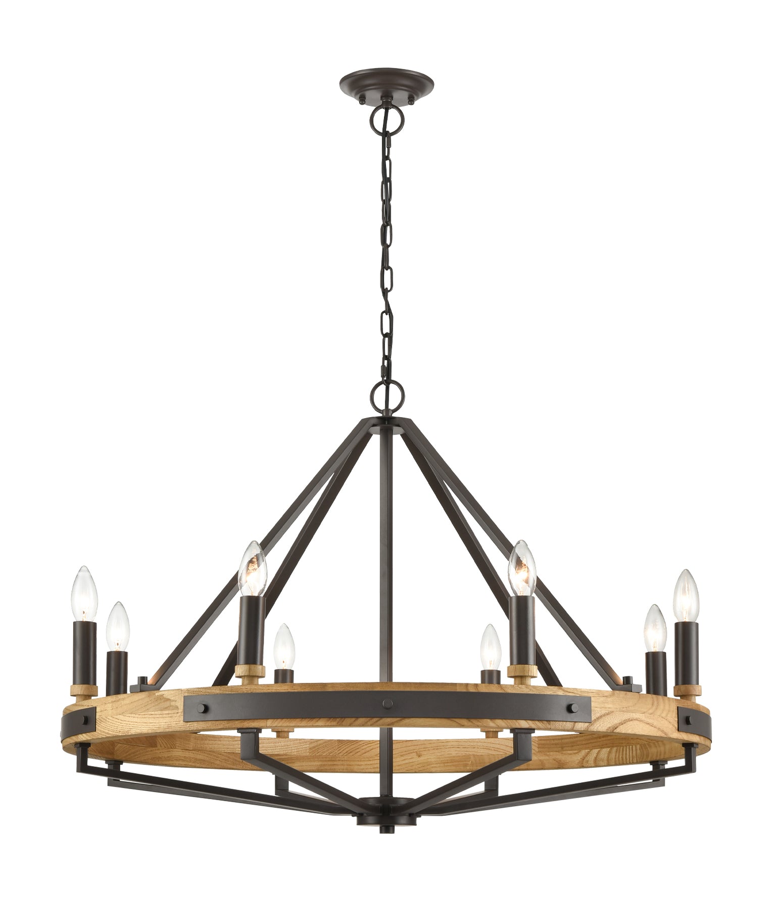 Funale 8 Light  Pendant Natural Wood - FUNALE2