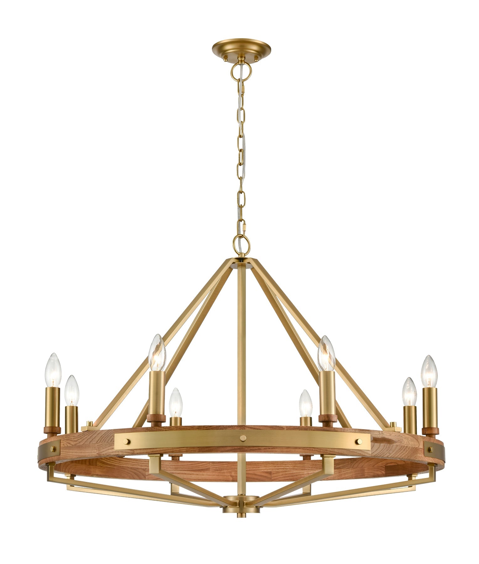 Funale 8 Light  Pendant Oak Wood - FUNALE5