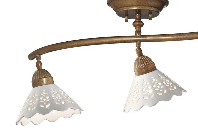 Fiori Di Pizzo 890mm Semi Flush Mount Light Pre Aged & White - IL.065.21.OC