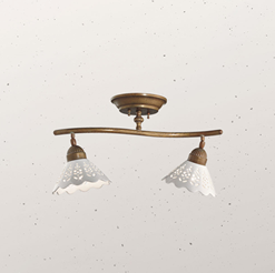 Fiori Di Pizzo 625mm Semi Flush Mount Light Pre Aged & White - IL.065.22.OC