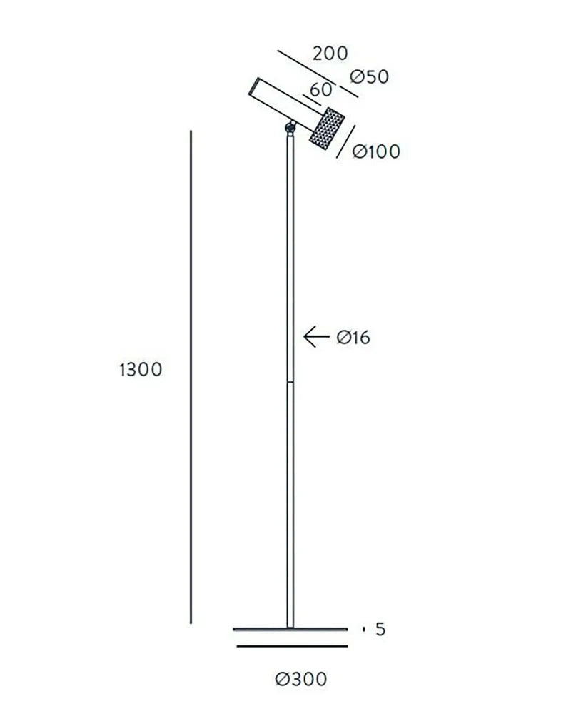 Focus LED Floor Lamp 5W 3000k Aged Gold - ARO.P1279/ORO