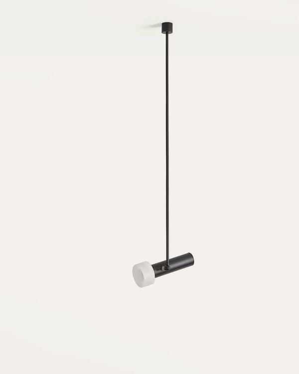 Focus Rod Pendant Light 5W 3000K Matte Black & Alabaster - ARO.C1279/1/NEG-ALA