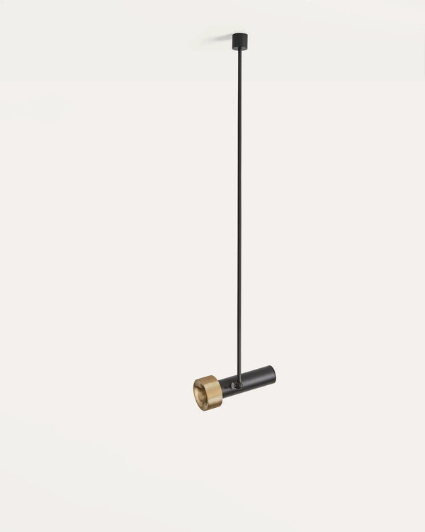 Focus Rod Pendant Light 5W 3000K Matte Black & Aged Gold - ARO.C1279/1/NEG-ORO