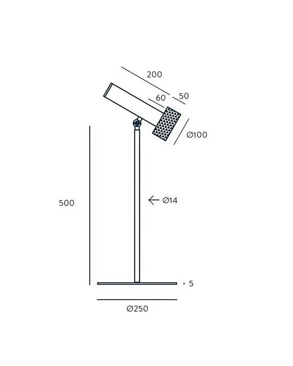 Focus LED Table Lamp 5W 3000K Black & Aged Gold - ARO.S1279/NEG-ORO