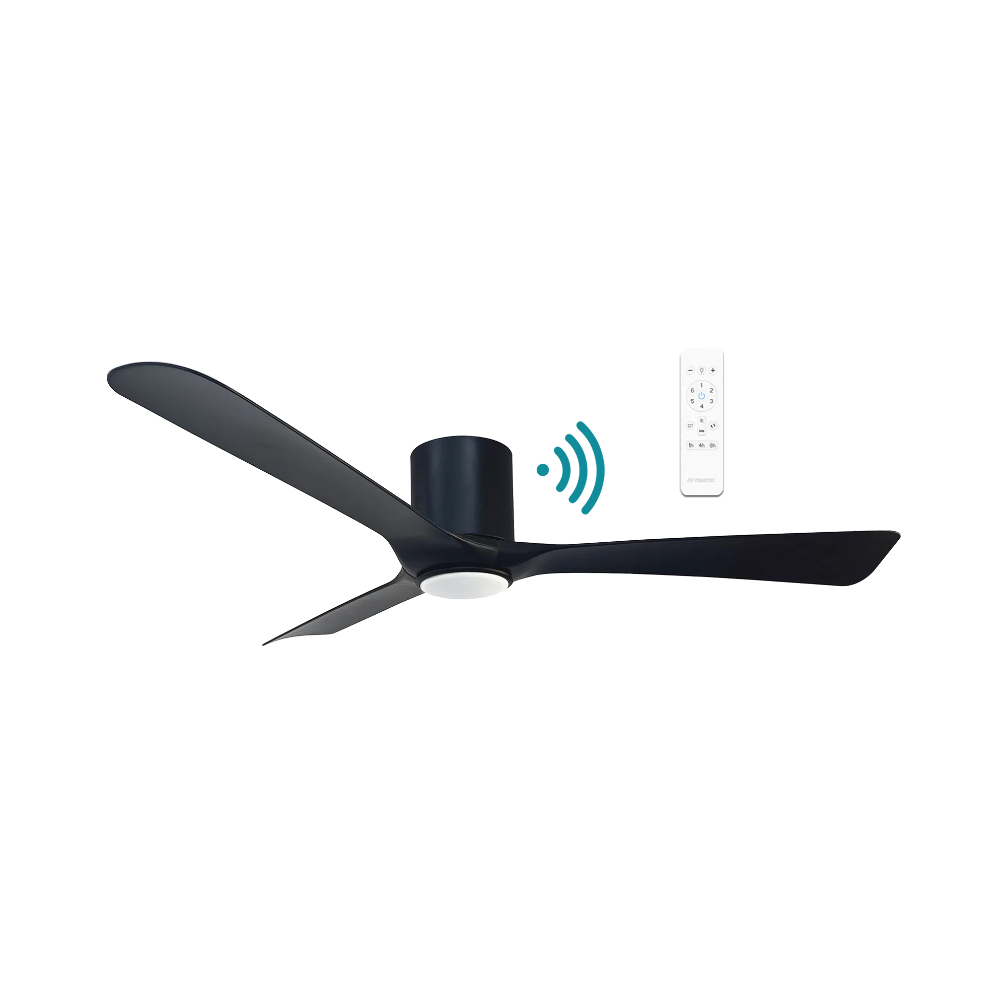 Fresno DC Ceiling Fan With LED Light 52" 3 Blade Matt Black With WIFI Remote - MFDC1333M