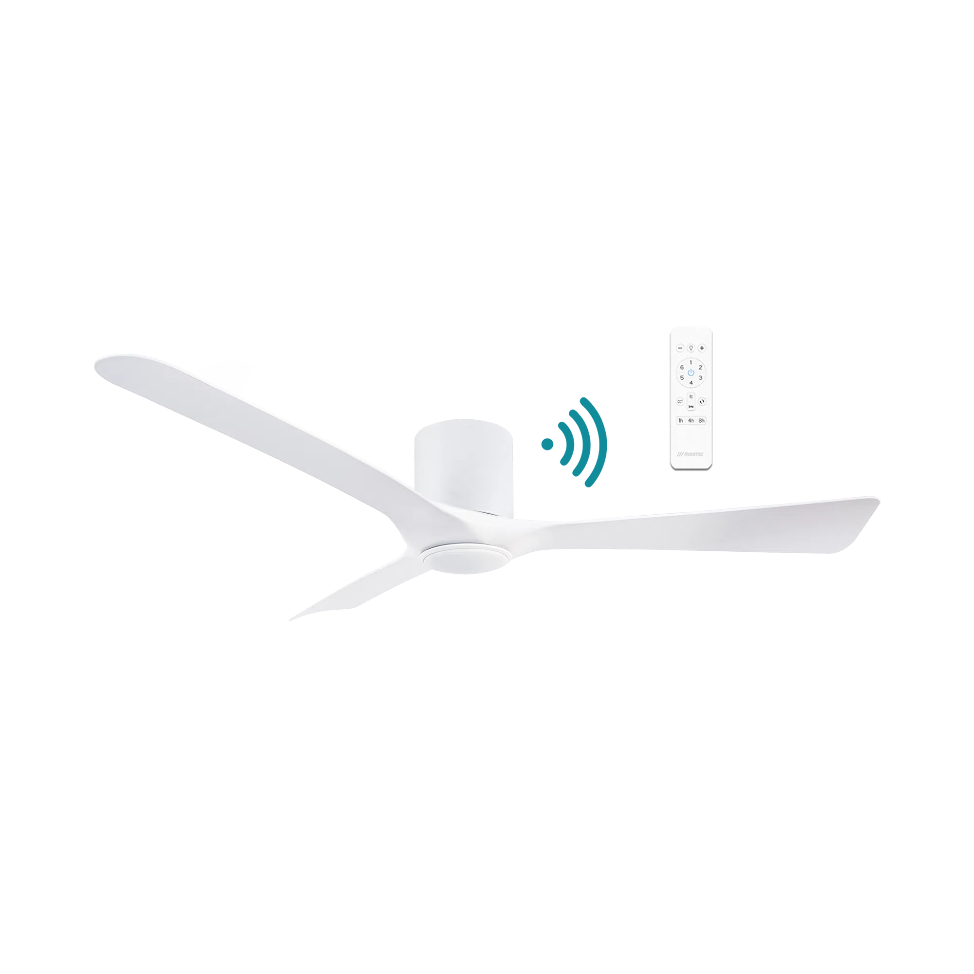 Fresno DC Ceiling Fan With LED Light 52" 3 Blade Matt White With WIFI Remote - MFDC1333W