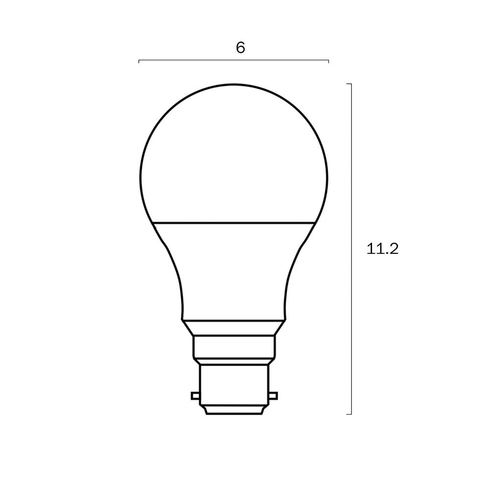 Buy LED Globes Australia A60 LED Globe BC 240V 9W White Polycarbonate 6000K - G A609B22OP860