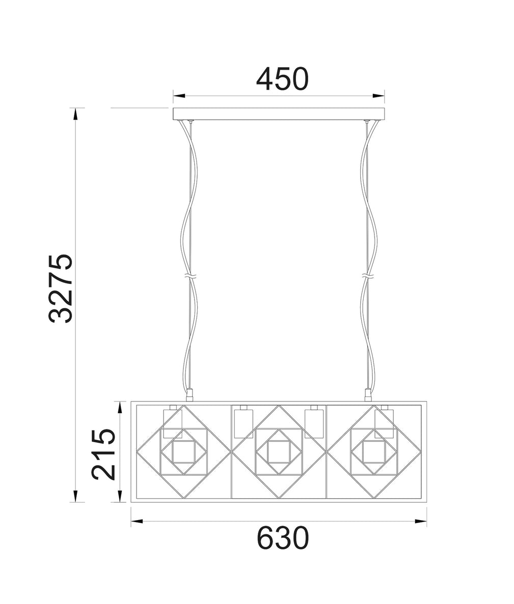 Gagga Rectangular Cage Pendant Light Antique Brass - GAGGIA1