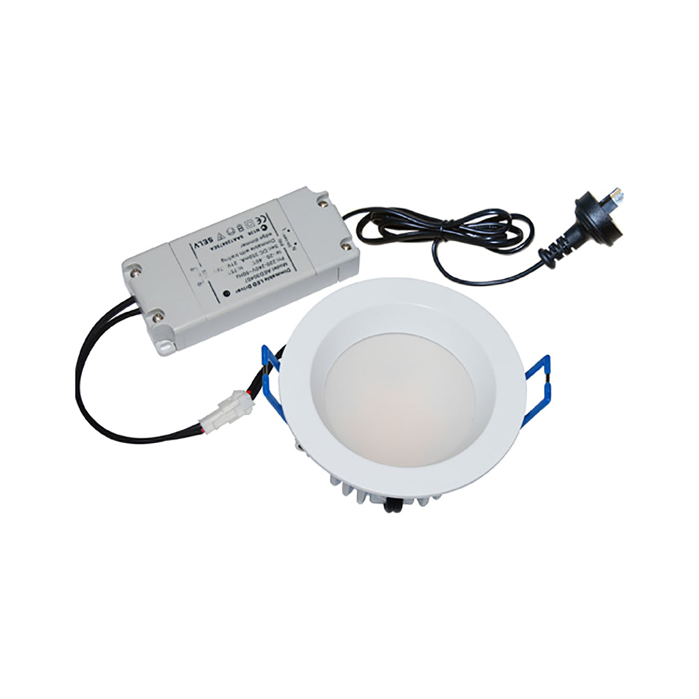 GAL SMD LED Recessed Dimmable Downlight White 10W 3000K 70mm IP54 ICF - GAL01A