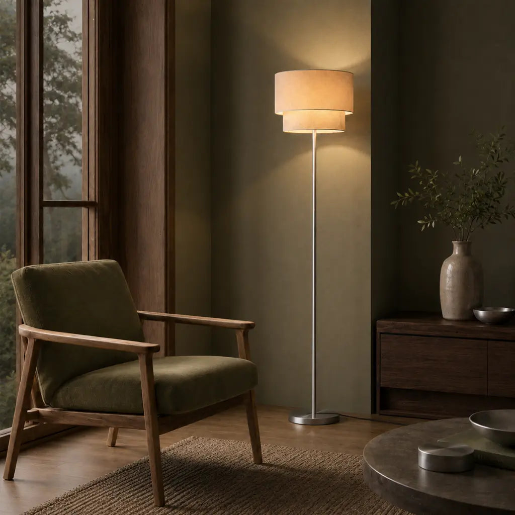 Gisele Floor Lamp Nickel & Sand - GISELE FL-NKSD