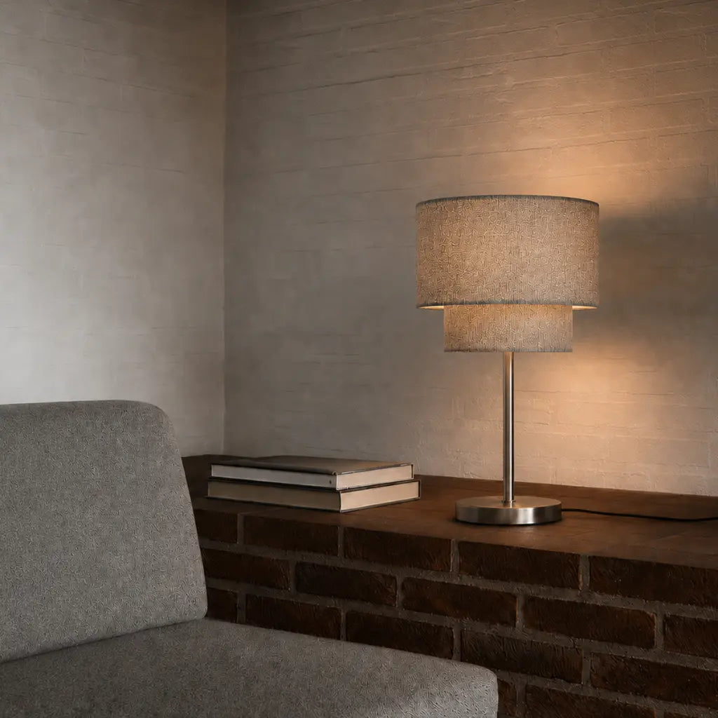 Gisele Table Lamp Nickel & Grey - GISELE TL-NKGY