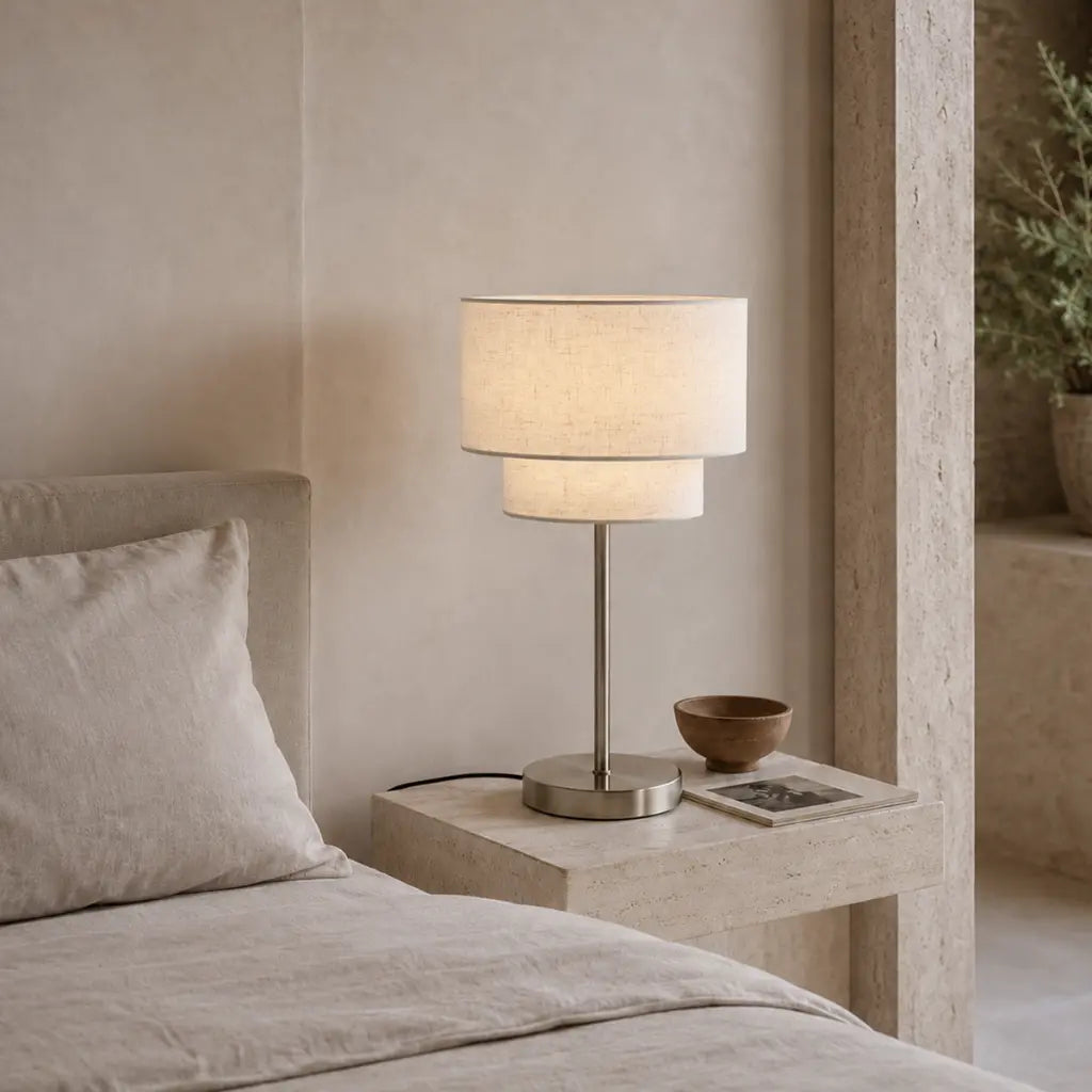 Gisele Table Lamp Nickel & Ivory - GISELE TL-NKIV