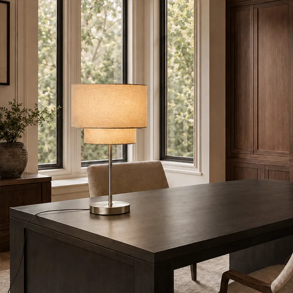 Gisele Table Lamp Nickel & Sand - GISELE TL-NKSD
