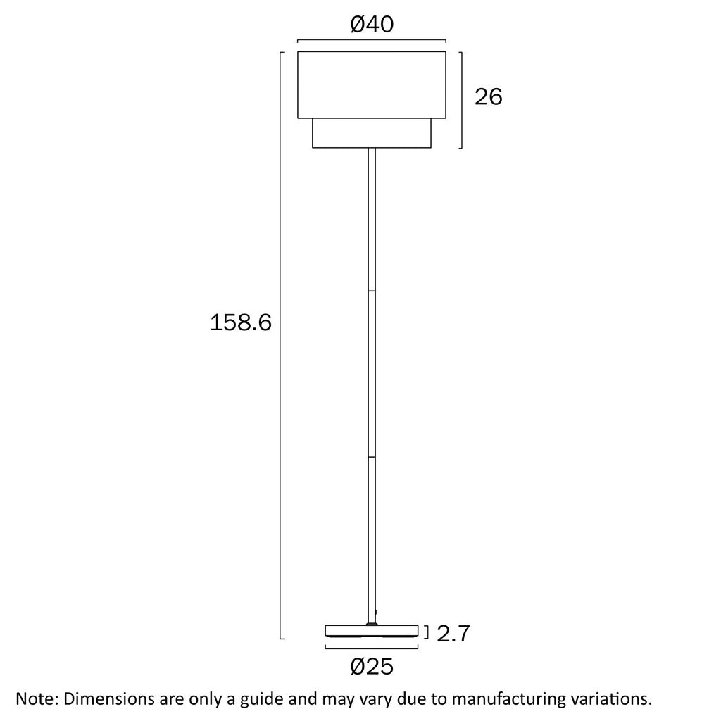 Gisele Floor Lamp Nickel & Grey - GISELE FL-NKGY