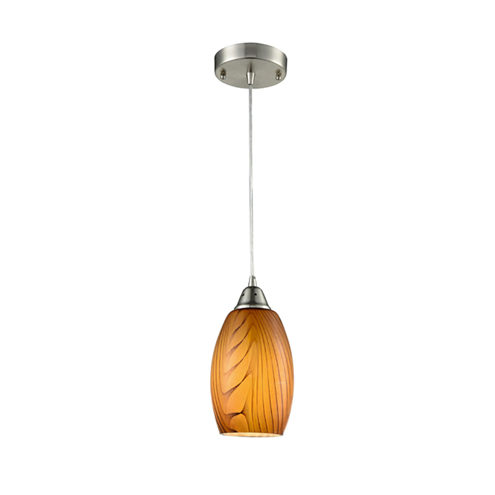 Buy Pendant Lights Australia GLAZE Ellipse Hand Blown Glass 1 Light Pendant Amber - GLAZE5