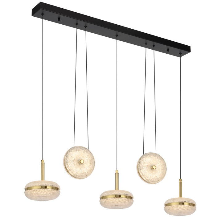 Govan 5 Light Bar LED Pendant Antique Gold - GOVAN PE5B-AG