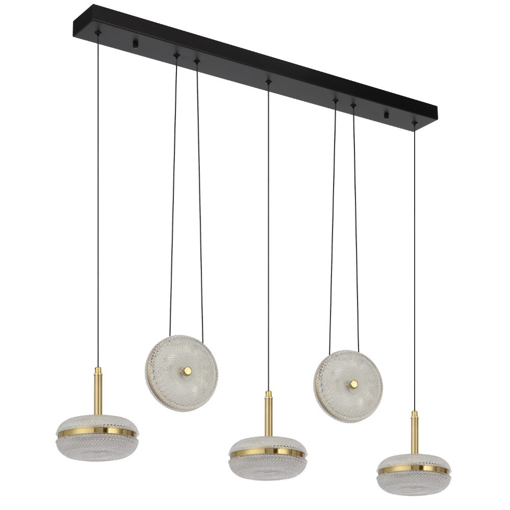 Govan 5 Light Bar LED Pendant Antique Gold - GOVAN PE5B-AG