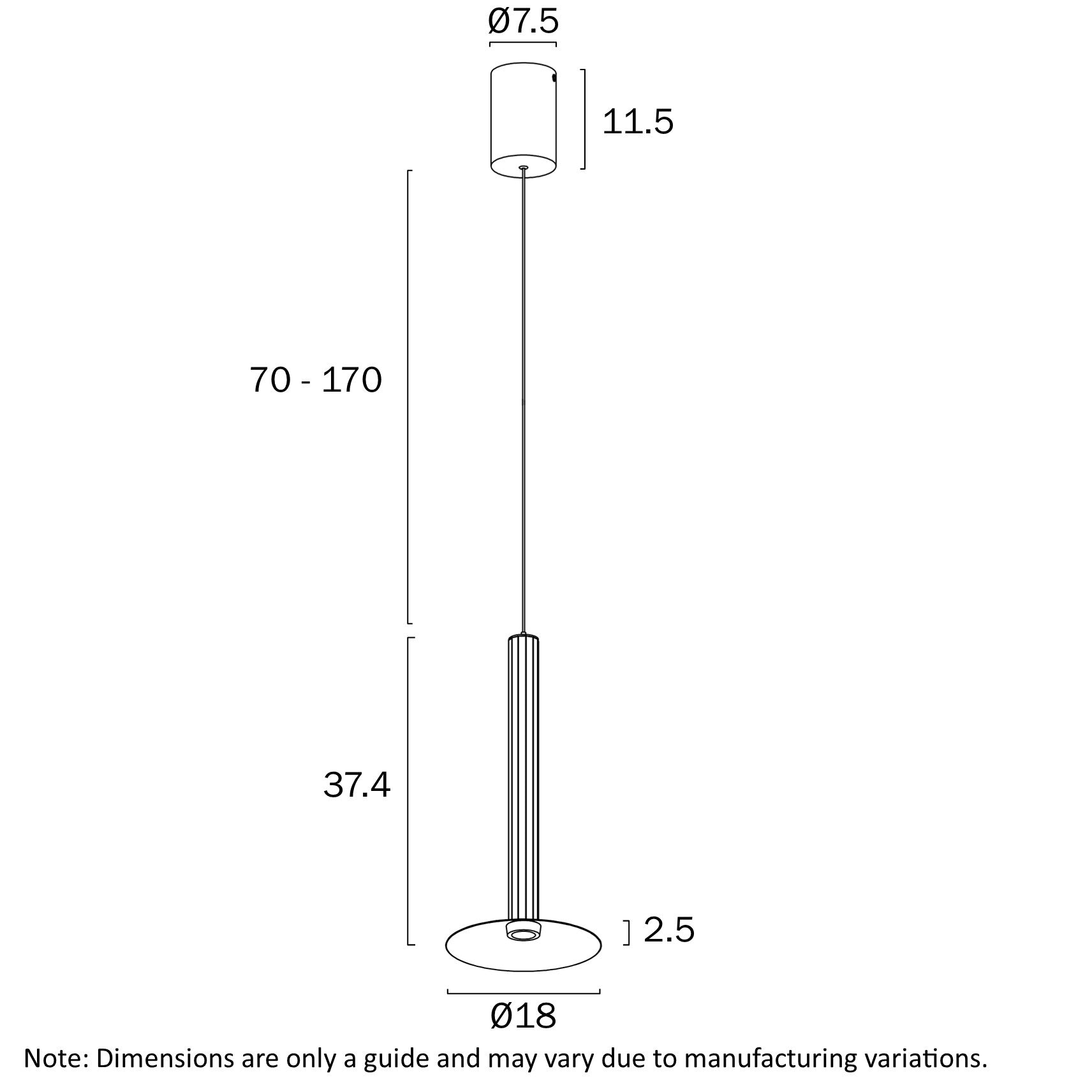 Gardo LED Pendant 240V 6W 3000K White - GRADO PE-WH