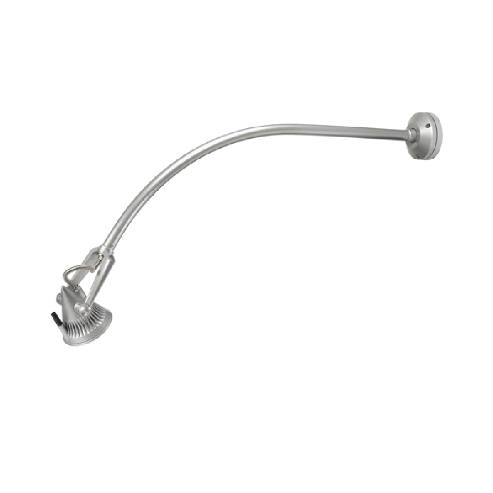 Curved Arm Exterior Wall Light Silver / Grey - GS4609