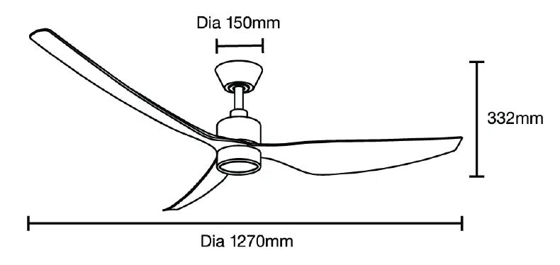 Genoa DC Ceiling Fan With LED Light 50" 3 Blade Matt White With WIFI Remote - MGDC1333W