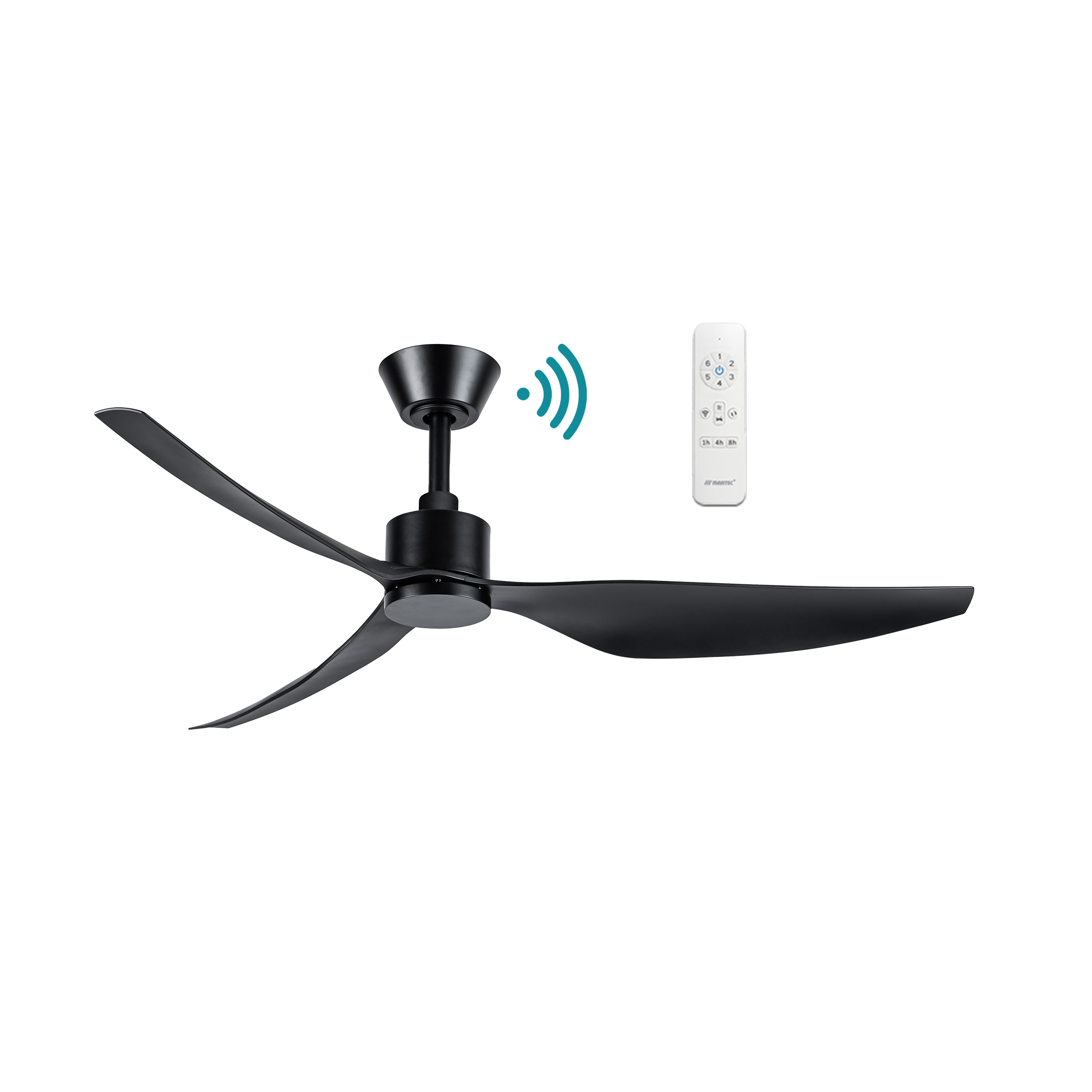 Genoa DC Ceiling Fan 50" 3 Blade Matt Black With WIFI Remote - MGDC133M